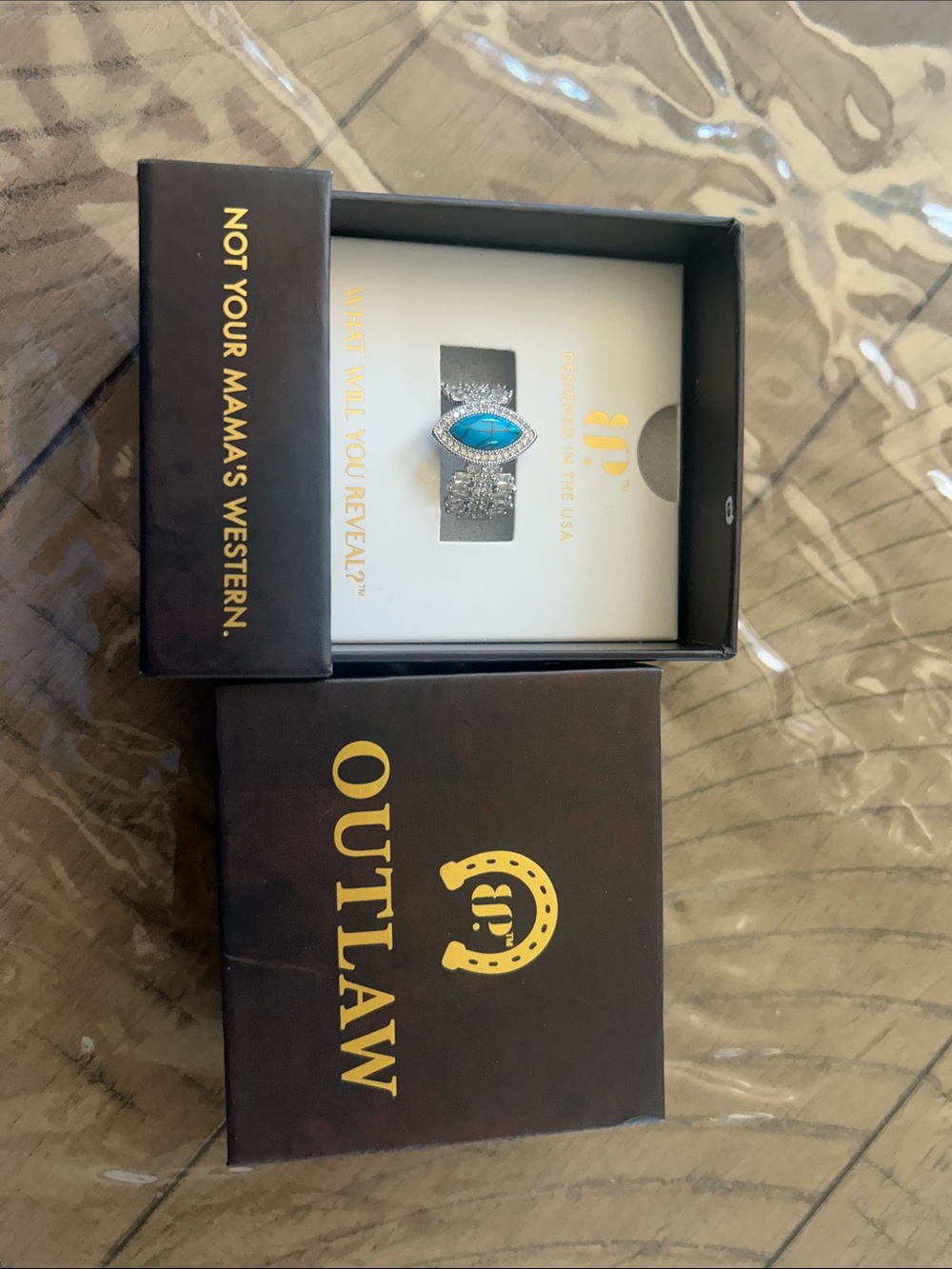 Outlaw Women’s Silver Ring with Turquoise Accent